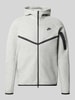 Nike Regular Fit Sweatjacke aus Baumwoll-Mix Mittelgrau