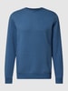Blend Sweatshirt met labelprint Koningsblauw