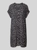 OPUS Knielanges Kleid mit Allover-Muster Modell 'Wularo dot' Marine