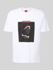 HUGO T-shirt met motief- en labelprint, model 'Dobero' Wit