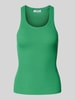 Mango Slim Fit Tanktop in Ripp-Optik Modell 'RIRI' Gruen