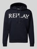 Replay Hoodie mit Label-Print Marine