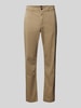 BOSS Orange Regular fit chino met ceintuurlussen Beige