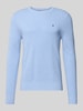 Tommy Hilfiger Regular fit gebreide pullover van zuiver katoen Lichtblauw