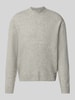 REVIEW Sweter z dzianiny o kroju relaxed fit z mieszanki materiałów z dodatkiem bawełny Ciemnoszary melanż