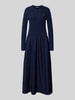 Polo Ralph Lauren Getailleerde midi-jurk van lanawolmix met kasjmier Marineblauw