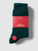 s.Oliver RED LABEL Sokken met labeldetail in een set van 4 paar, model 'SOCKS' Olijfgroen