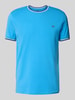 Christian Berg Men T-shirt met ribboorden Oceaanblauw