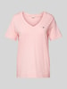 Gant T-Shirt mit Label-Stitching Pink