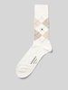 Burlington Socken mit Label-Applikation Modell 'MANCHESTER' Offwhite