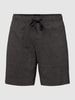 Schiesser Sweatshorts met ruitmotief, model 'Boxer' Zwart