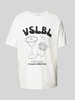 VILLA SOPHIE T-shirt met labelprint, model 'ESSENTIALS' Offwhite