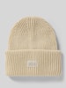Helly Hansen Beanie met labelpatch Ecru