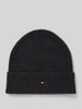 Tommy Hilfiger Beanie aus Baumwoll-Kaschmir-Mix  Anthrazit