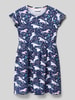 DANAMADE Jurk in all-over look met ronde hals Marineblauw