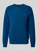 BOSS Green Pullover met labelprint, model 'Ritor' Petrol