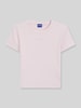 HUGO Blue Slim Fit cropped T-Shirt aus Baumwoll-Mix Modell 'BABY TEE_B' Hellrosa