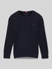 Tommy Hilfiger Teens Strickpullover mit gerippten Abschlüssen Marine