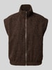 ZABAIONE Regular Fit Weste aus Teddyfell Modell 'Evelynn' Dunkelbraun