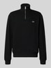 Lacoste Regular Fit Troyer aus reiner Baumwolle Black