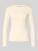 s.Oliver RED LABEL Bluzka z długim rękawem o kroju slim z czystej bawełny Złamany biały