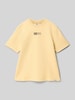 Garcia T-Shirt mit Label-Print Senf