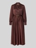 Rinascimento Cocktailkleid in Wickel-Optik mit V-Ausschnitt Dunkelbraun