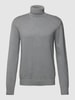 Christian Berg Men Strickpullover mit Rollkragen Mittelgrau meliert