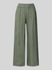 ZABAIONE Leinenhose mit elastischem Bund Khaki