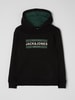 Jack & Jones Hoodie met logoprint, model 'Friday'  Zwart