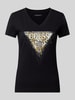 Guess T-shirt met labelprint Zwart