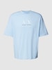 ARMANI EXCHANGE Comfort fit T-shirt met labelprint Hemelsblauw