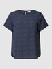 ONLY CARMAKOMA PLUS SIZE blouseshirt met all-over motief, model 'VICA' Marineblauw