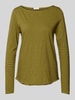 s.Oliver RED LABEL Regular Fit Langarmshirt mit Flammgarnstruktur und U-Boot-Ausschnitt Khaki