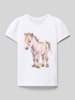 Name It T-Shirt mit Rundhalsausschnitt Modell 'HANI' Weiss