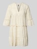 VERO MODA Ausgestelltes Blusenkleid aus reiner Baumwolle Modell 'DICTHE' Offwhite