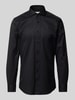 Eterna Slim Fit Businesshemd aus Twill Black