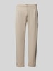 MCNEAL Tapered Fit Bundfaltenhose mit Strukturmuster Ecru