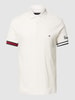 Tommy Hilfiger Poloshirt met labelstitching, model 'FLAG' Ecru