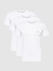 HUGO CLASSIFICATION T-Shirt mit Label-Print im 3er-Pack Weiss