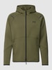 Under Armour Sweatjacke in Two-Tone-Machart Modell 'Unstoppable' Oliv