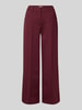 ICHI Wide leg stoffen broek met vaste persplooien, model 'KATE' Bordeaux