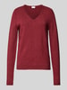 Vila Strickpullover mit V-Ausschnitt Bordeaux