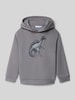 Mayoral Bluza o kroju regular fit z kapturem i nadrukiem z motywem Średnioszary