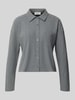 OPUS Cropped Langarmshirt mit Brusttasche Modell 'Sawoni' Mittelgrau