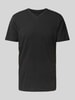 OLYMP Level Five T-Shirt mit geripptem V-Ausschnitt im 2er-Pack Black