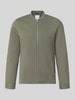 Lindbergh bluza rozpinana o kroju slim fit ze stójką Oliwkowy