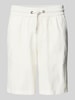 Blend Regular Fit Sweatshorts aus Leinen-Mix Modell 'BAY' Weiss