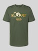 s.Oliver RED LABEL Regular Fit T-Shirt aus reiner Baumwolle Oliv