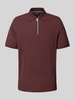bugatti Regular Fit Poloshirt mit Reißverschluss Bordeaux